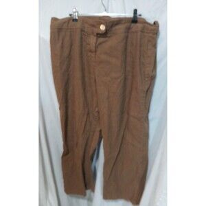 Cut Loose Linen Blend Pants Size M Brown Buton Front Lagenlook Artsy Minimalist